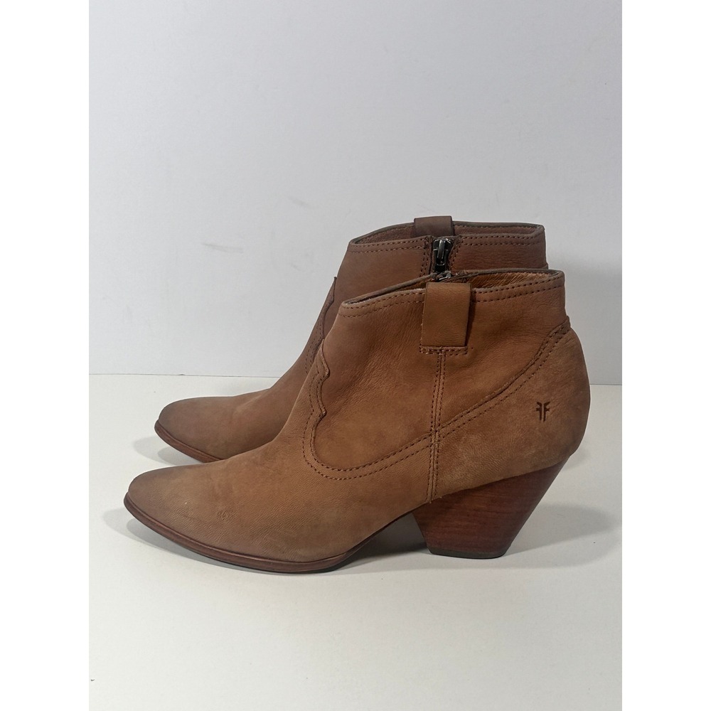 Frye Carson Piping Bootie Cognac Leather Ankle Boots 9M 3475038-DSR